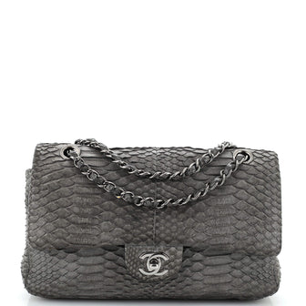 Chanel Classic Double Flap Bag Python Medium