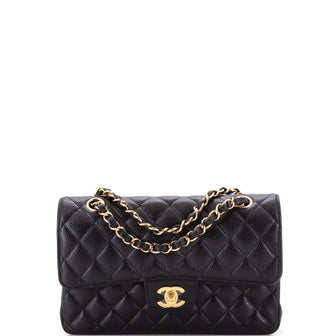 Chanel Classic Double Flap Bag Quilted Caviar Small