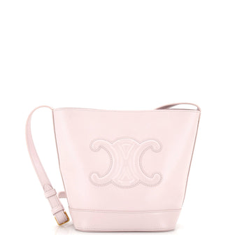 Celine Cuir Triomphe Bucket Bag Leather Small