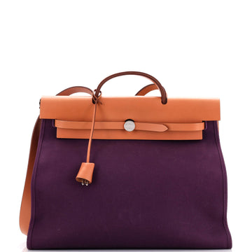 Hermes Herbag Zip Leather and Toile 39