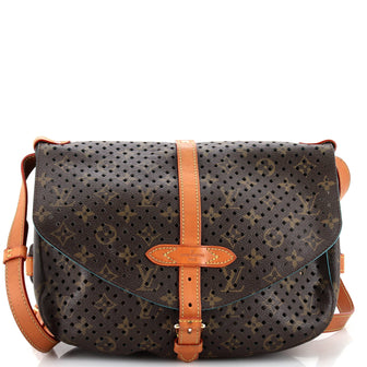 Louis Vuitton Flore Saumur Handbag Perforated Monogram Canvas