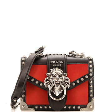 Prada Animalier Cahier Crossbody Bag City Calf and Saffiano Small