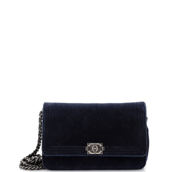 Chanel Boy Wallet on Chain Quilted Velvet