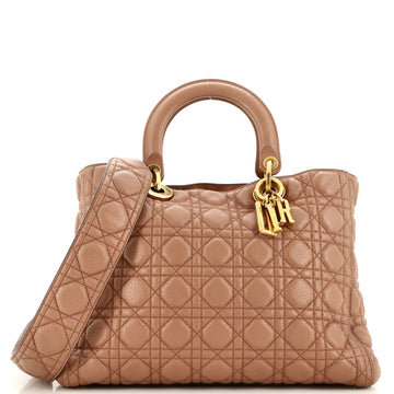Christian Dior Supple Lady Dior Bag Cannage Quilt Leather Large