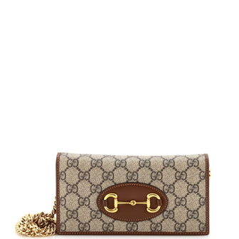 Gucci Horsebit 1955 Chain Wallet GG Coated Canvas