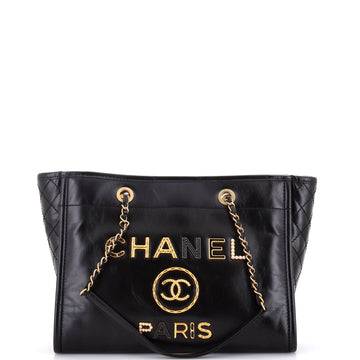 Chanel Deauville Tote Embellished Shiny Calfskin Small