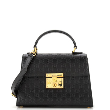 Gucci Padlock Top Handle Bag Guccissima Leather Small