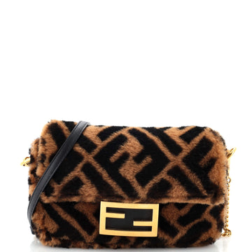 Fendi Baguette NM Bag Zucca Shearling Mini