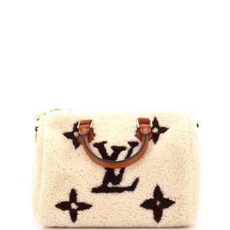 Louis Vuitton Speedy Bandouliere Bag Monogram Giant Teddy Fleece 25