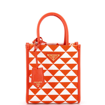 Prada Symbole Shopper Tote Jacquard Mini