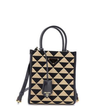 Prada Symbole Shopper Tote Jacquard Mini