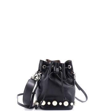 Fendi Mon Tresor Bucket Bag Embellished Leather Mini
