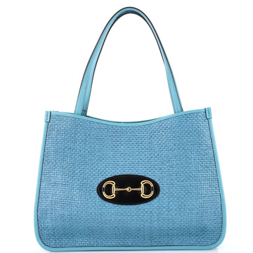 Gucci Horsebit 1955 Tote Raffia and Leather Medium