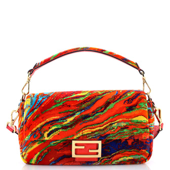 Fendi Baguette NM Bag Multicolor Velvet Medium