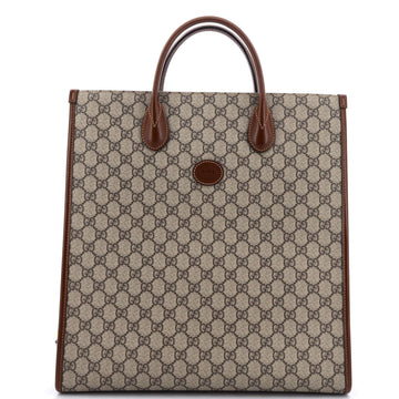 Gucci Vertical Structured Top Handle Open Tote GG Coated Canvas Medium
