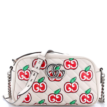 Gucci GG Marmont Shoulder Bag Printed Diagonal Quilted Leather Small