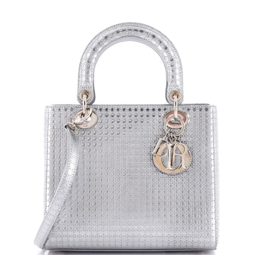 Christian Dior Lady Dior Bag Micro Cannage Metallic Calfskin Medium