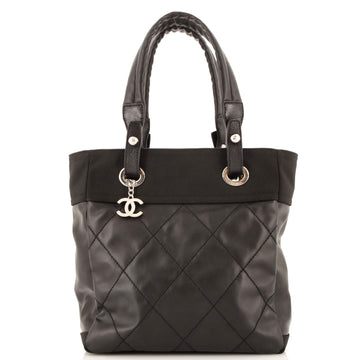 Chanel Biarritz Tote Quilted Coated Canvas Small