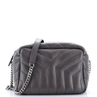 Saint Laurent LouLou Bowling Bag Matelasse Chevron Leather Small