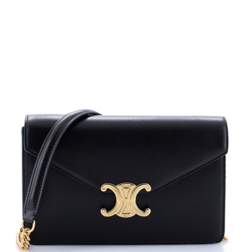 Celine Margo Triomphe Wallet on Chain Leather