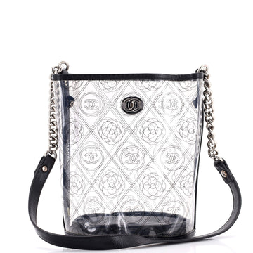 Chanel Camellia Coco Bucket Bag Printed PVC Medium