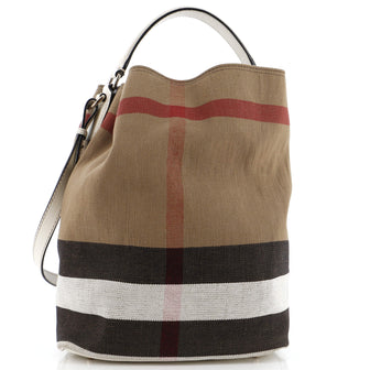 Burberry Ashby Bag House Check Canvas Medium