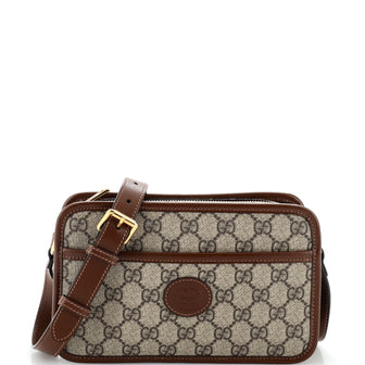 Gucci Interlocking G Patch Camera Bag GG Coated Canvas Mini