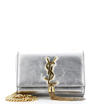 Saint Laurent Classic Monogram Tassel Crossbody Bag Leather Small