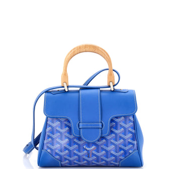 Goyard Saigon Top Handle Bag Coated Canvas with Leather Mini