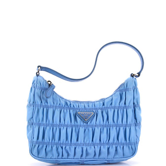 Prada Hobo Tessuto Gaufre with Saffiano Mini