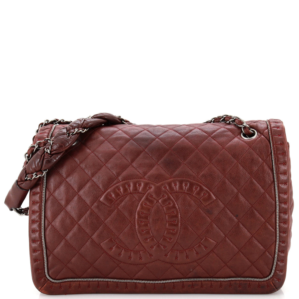 Chanel Istanbul Accordion Flap Bag Quilted Aged Leather Medium 296427