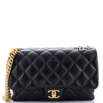 Chanel All Slide Long Flap Bag Quilted Lambskin Medium
