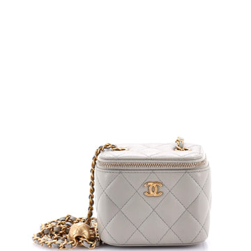 Chanel Pearl Crush Vanity Case with Chain Quilted Lambskin Mini