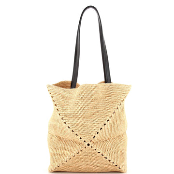Loewe Puzzle Fold Tote Raffia Medium