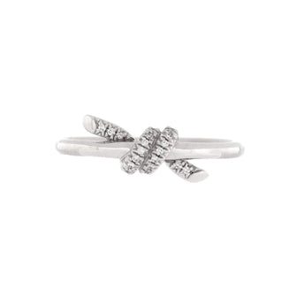 Tiffany & Co. Double Row Knot Ring 18K White Gold with Diamonds