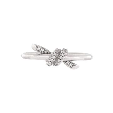 Tiffany & Co. Double Row Knot Ring 18K White Gold with Diamonds
