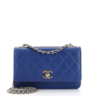 Chanel Zip Around Wallet with Pearl Chain Quilted Lambskin Long