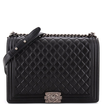 Chanel Boy Flap Bag Quilted Calfskin Large