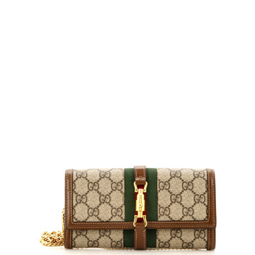 Gucci Jackie 1961 Continental Chain Wallet GG Coated Canvas