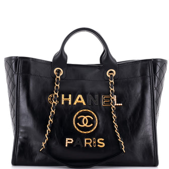 Chanel Deauville Tote Embellished Shiny Calfskin Medium