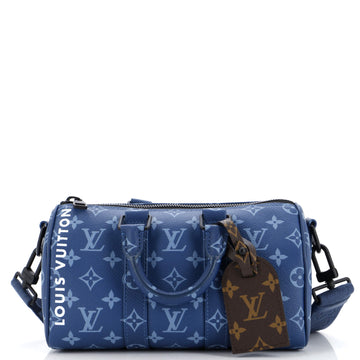 Louis Vuitton Keepall Bandouliere Bag Atlantic Blue Monogram Canvas 25