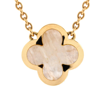 Van Cleef & Arpels Pure Alhambra Pendant Necklace 18K Yellow Gold and Mother of Pearl