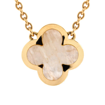 Van Cleef & Arpels Pure Alhambra Pendant Necklace 18K Yellow Gold and Mother of Pearl
