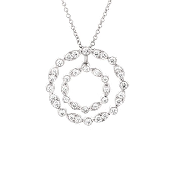 Tiffany & Co. Jazz Swing Double Circle Pendant Necklace Platinum with Diamonds Small