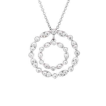 Tiffany & Co. Jazz Swing Double Circle Pendant Necklace Platinum with Diamonds Small