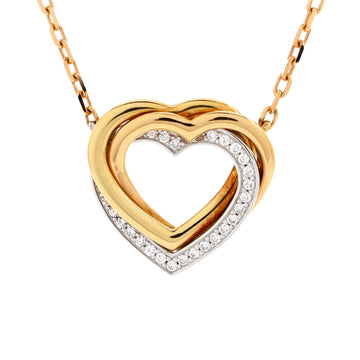 Cartier Trinity de Cartier Heart Pendant Necklace 18K Tricolor Gold with Diamonds