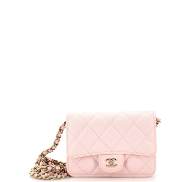 Chanel Classic Flap Clutch with Chain Quilted Caviar Small