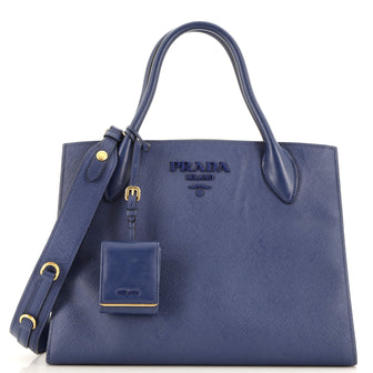 Prada Monochrome Tote Saffiano with City Calf Medium
