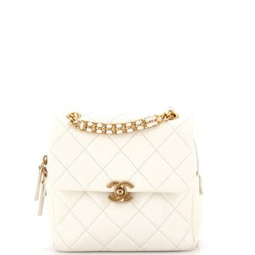 Chanel Chain Melody Flap Backpack Quilted Caviar Small