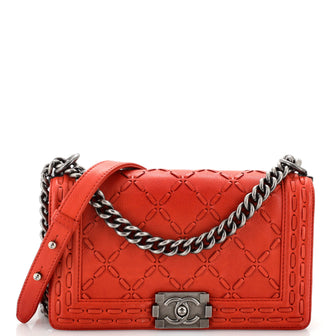 Chanel Paris-Dallas Boy Flap Bag Whipstitch Caviar Old Medium